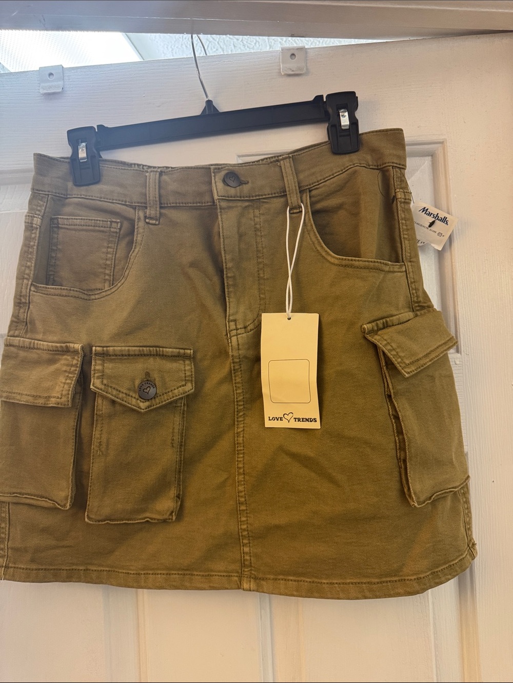 Olive Utility Mini Skirt - Picture 1 of 5